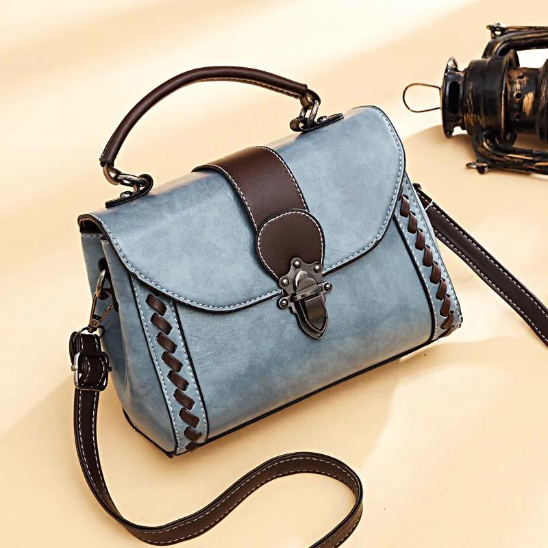 Women PU HandBag Women Single Shoulder Bags Casual Small Square Bag Leather Stitching Soft Messenger Bag