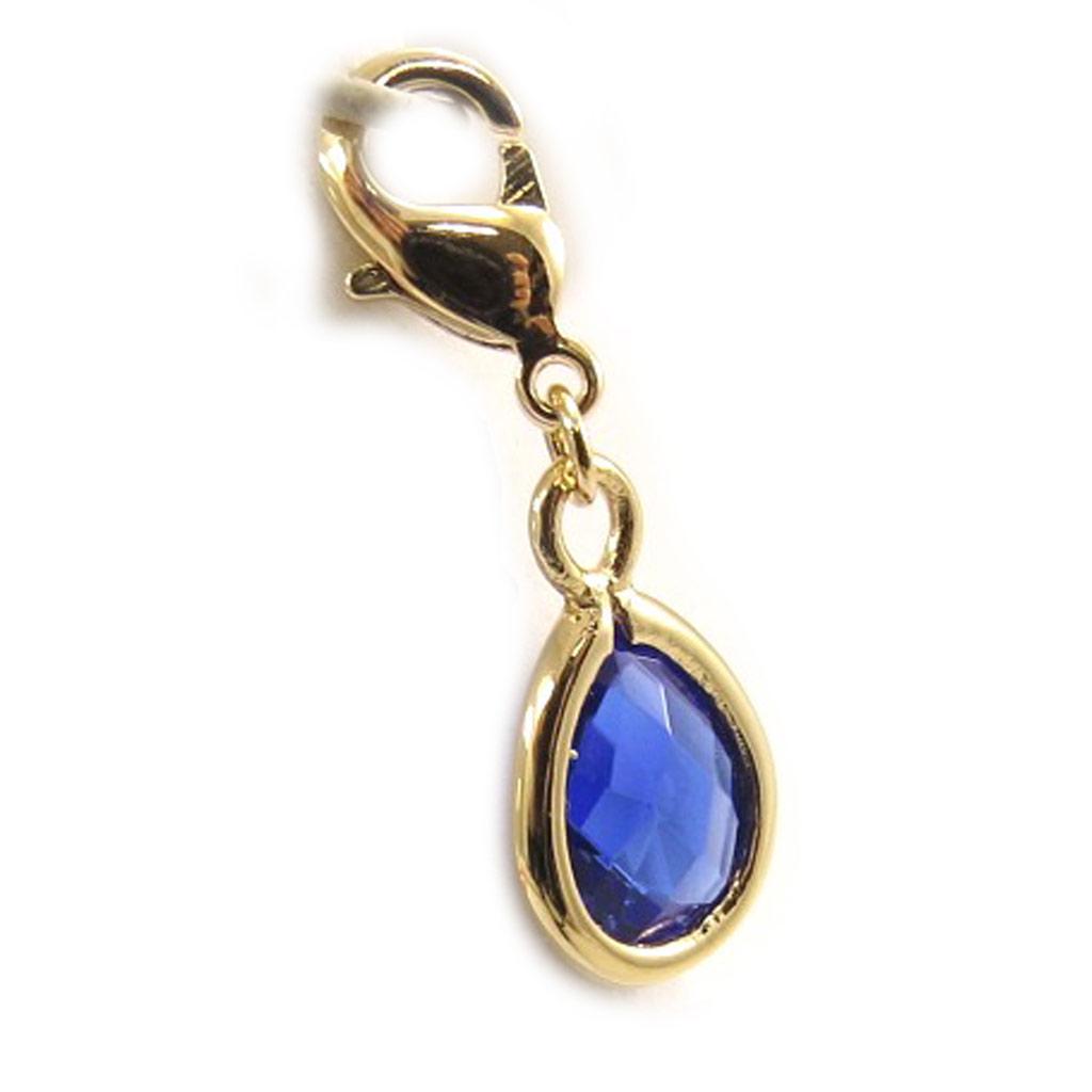 Les Trésors De Lily [L1277] - Blue Gold Plated 'Linda' Charm Pendant