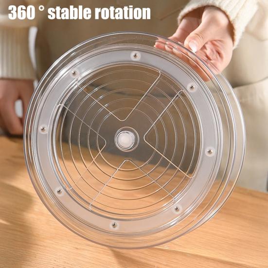Lazy Susan Organizer Storage Holder Large Capacity Transparent Design 360-Degree Rotatable Countertop Makeup Storage Tray