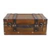 Wooden Chest Portable Vintage Distressed Multifunctional Wood Storage Trunk Handbag for Clothes Toys Photo Prop Small