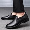 Business Formal Slip-On Leather Shoes Men's Casual  Black Wedding Shoes Dress Fashion Oxford Shoes Pointed Office Shoes