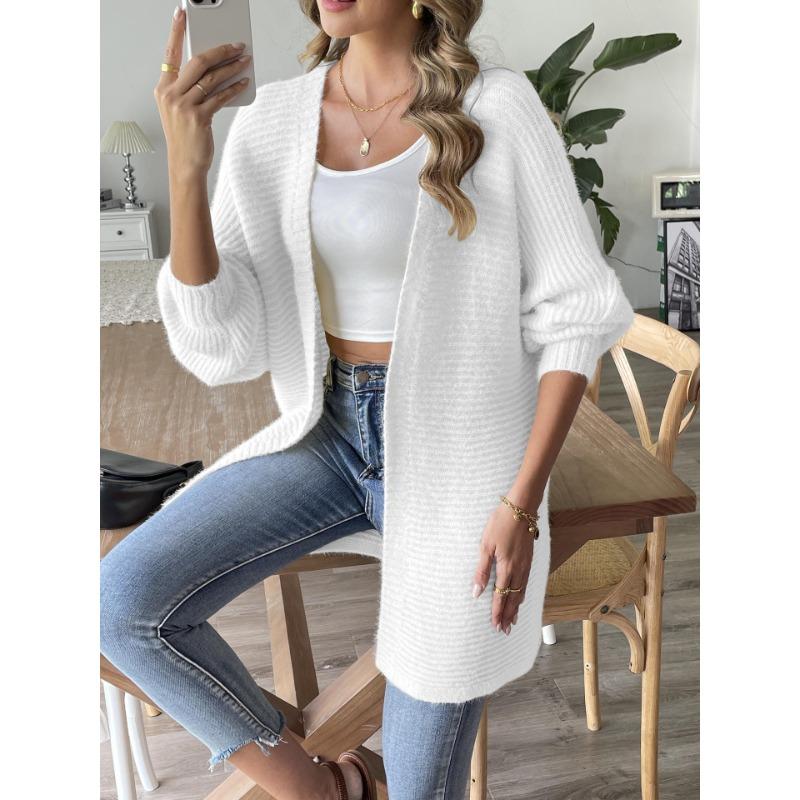 Women's Autumn and Winter Casual Solid Color Cardigan Sweater