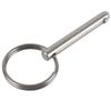Marine 316 Stainless Steel Quick Release Pin Bimini Top Pin, Diameter 0.39"(10mm), Overall Length 2.76"(70mm), Usable Length 2.24"(57Mm)
