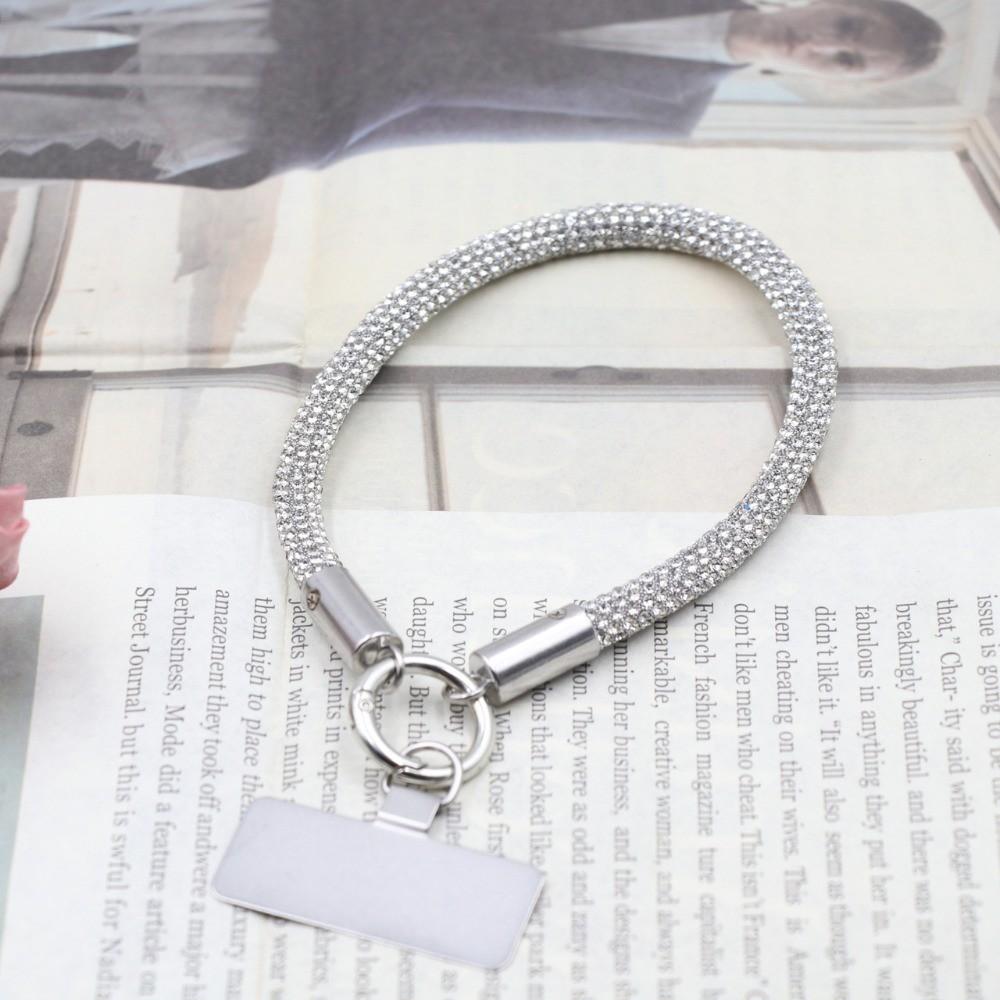 Trendy Glitter Rhinestone Phone Lanyard Bright Bling Bling Diamond Crystal Keychain Anti-lost Wrist Rope Phone Accessories