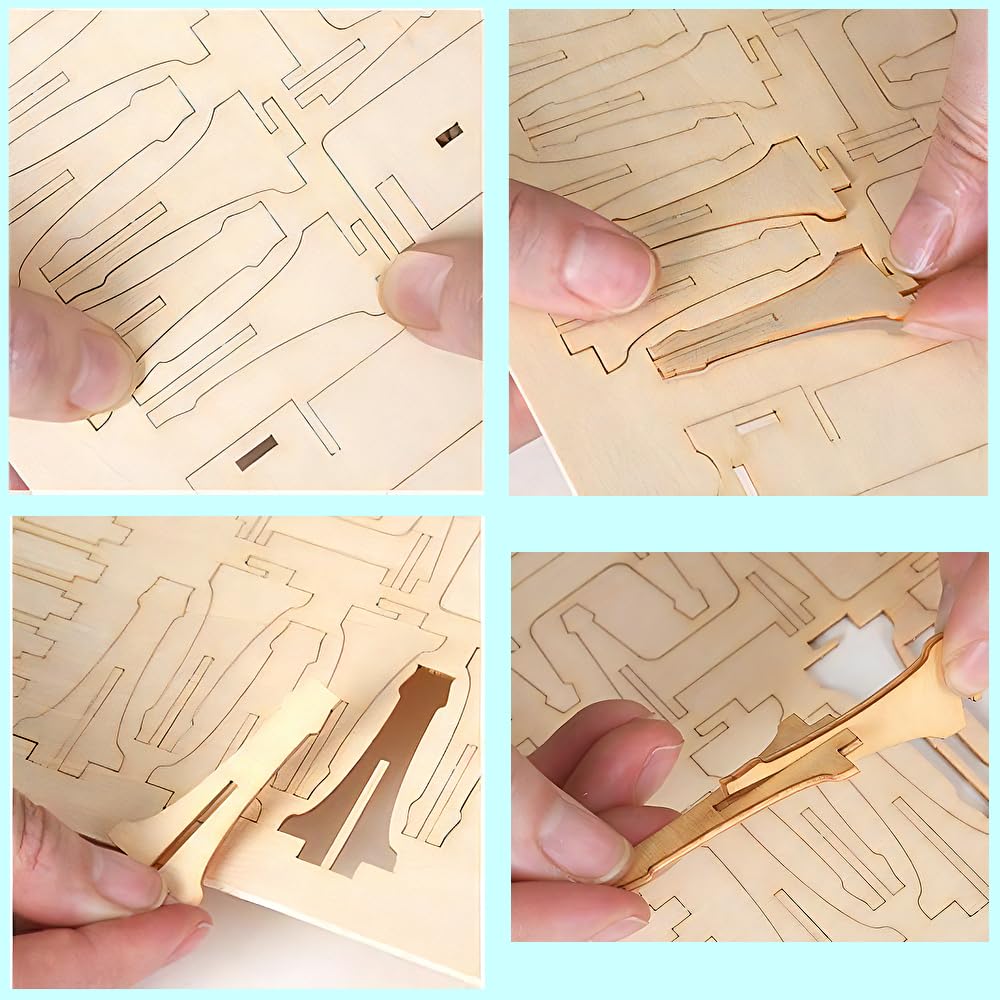 TOKIX 3D Puzzle for Adults 3D Puzzle Wooden Assembly Puzzle Assembly Puzzle for Adults Wooden Puzzle for Adults Craft Kit Wood Plane