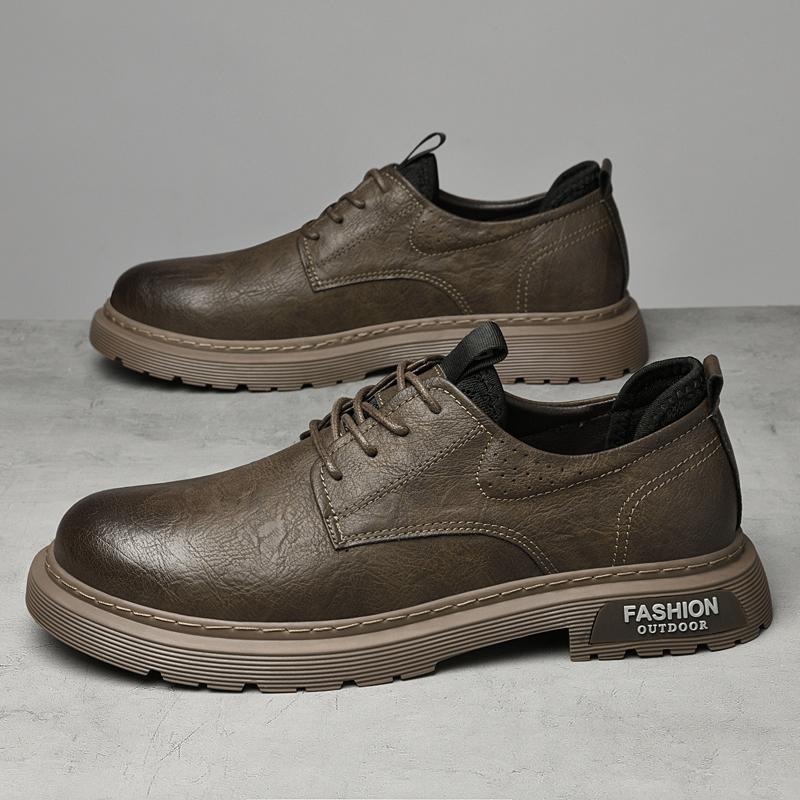 New Arrival Genuine Leather Mens Shoes Classic Casual Men Leather Boots Retro Style Brand  Male Ankle Boots Comfy Business Shoes