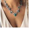 Ladies Boho Necklace Fashion Turquoise Jewelry Simple Retro Clavicle Chain Gift for Girlfriend