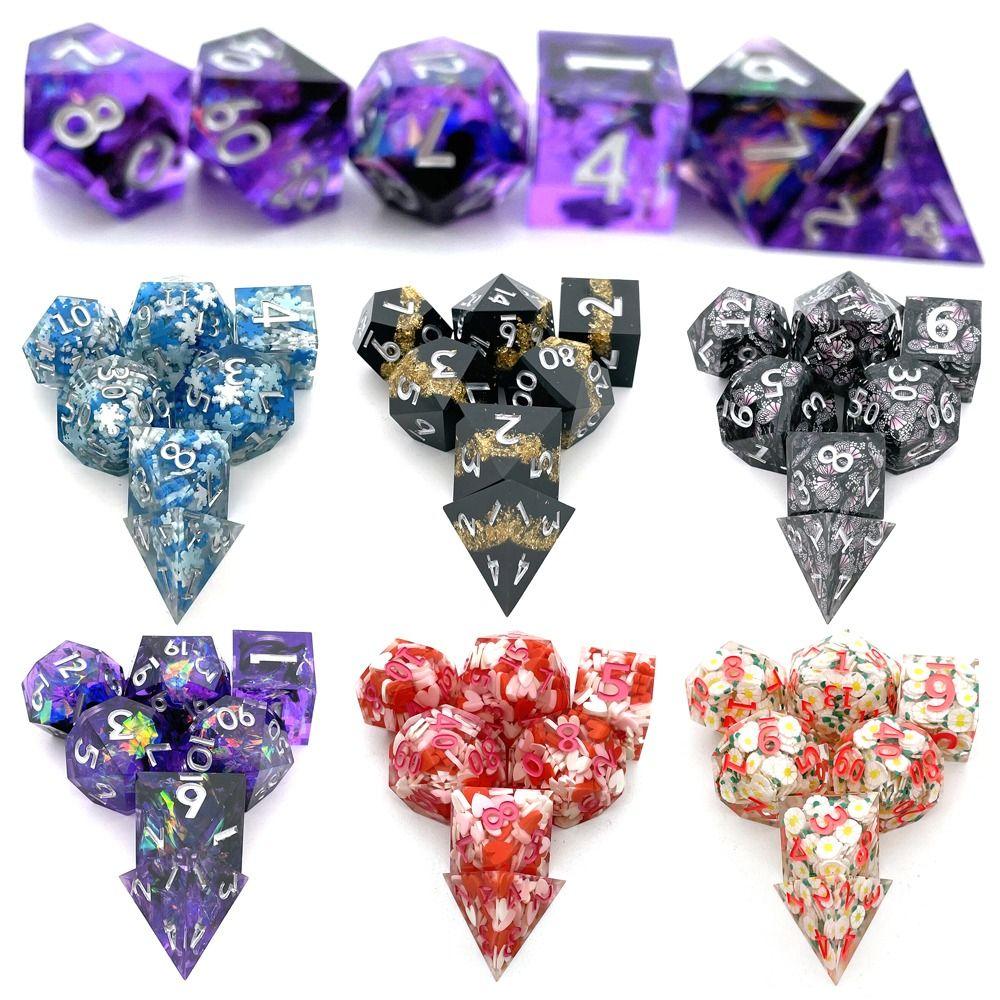 7Pcs/Set Creative Resin For D&d DND Polyhedral Dices Dice Set Table Games Accessory
