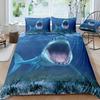 Shark Home Textiles Bedding Marine Animals 3D Digital Printing Quilt Cover Sheet Three-Piece Set