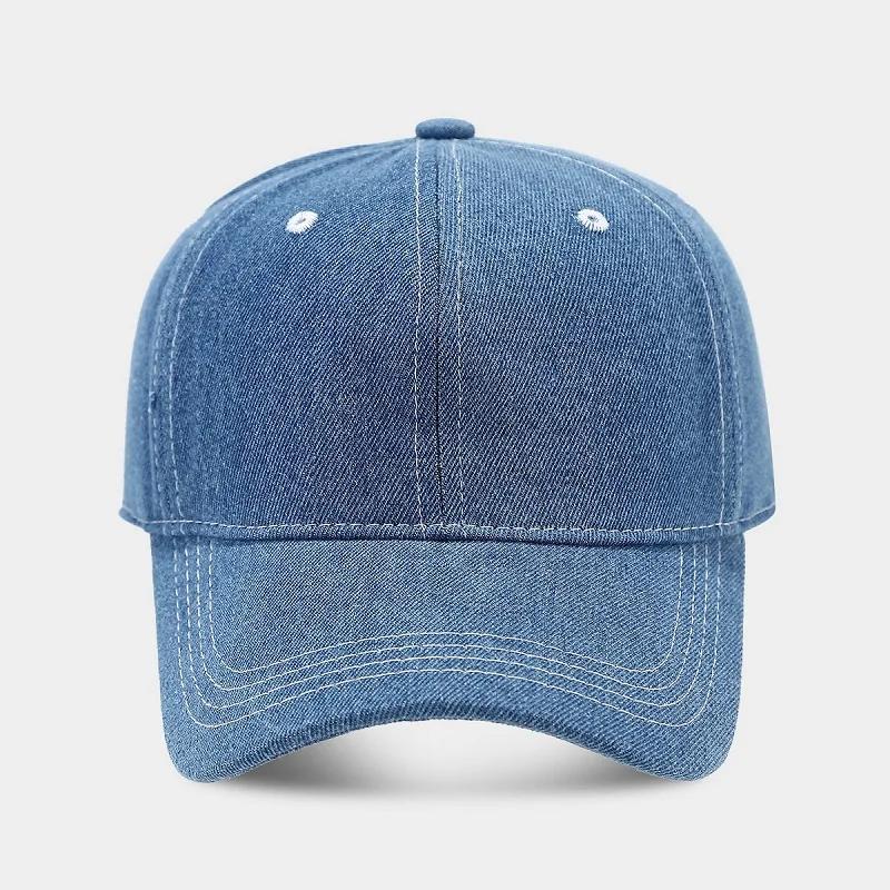 Solid Color Denim Baseball Cap for Women Korean Casual Duckbill Cap for Men Summer Sun Protection Cap