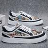 New Men's Comfortable Outdoor Comfortable Thick Sole Mesh Shoes Four Seasons Canvas Men's Shoes Painted Sports Shoes