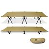 WAQ 2-Way Camping Cot, Quiet, Lightweight, Folding Bed, 150kg Weight Capacity, High/Low Adjustable (Tan) - 600D Sheet
