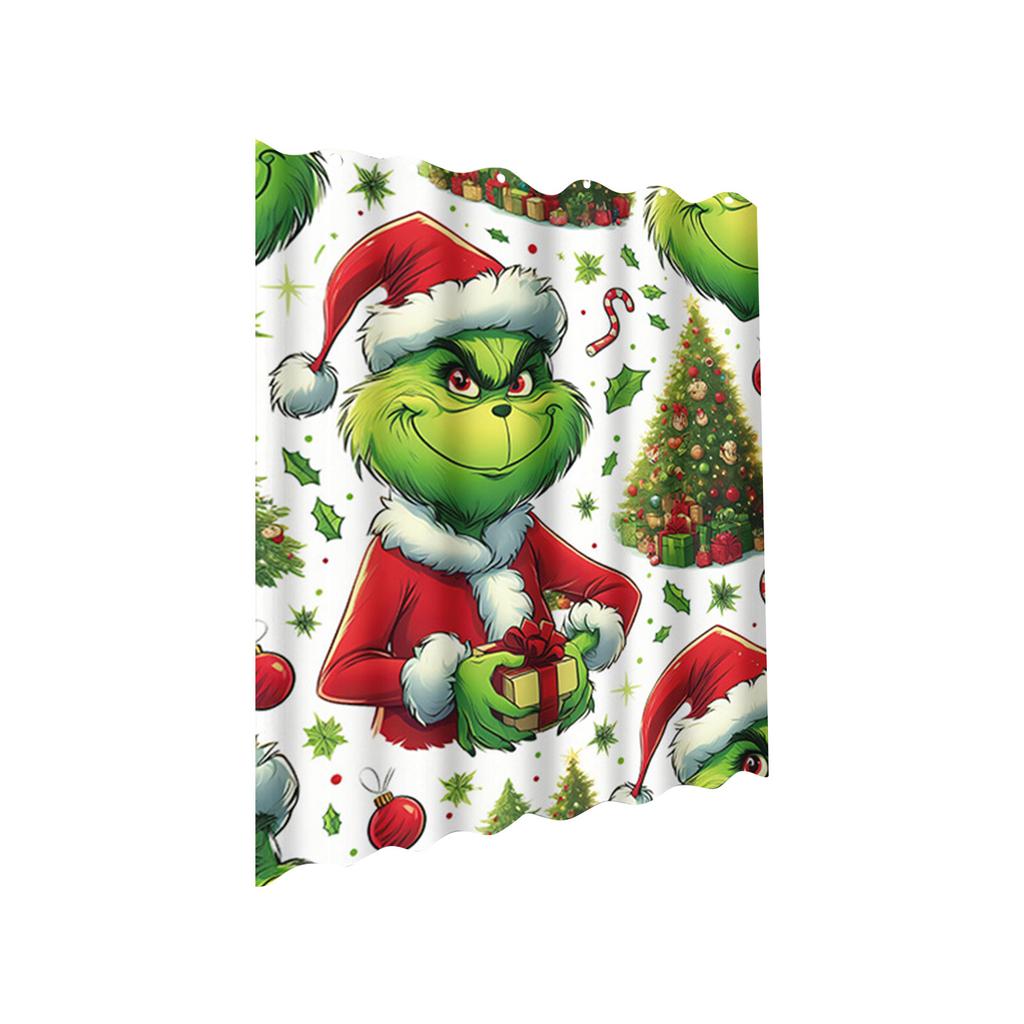 Christmas Decorations Shower Curtain: Xmas Waterproof Bathroom Decor With 12PCS Hooks 72x72Inches