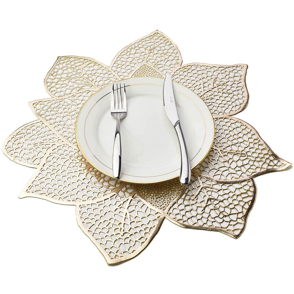 Hollow Flower Placemat Table Mat Cup Plate Pad Coaster Anti-skid Holiday Decor CDN