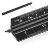 1Pc Architectural Metric Scale Ruler Laser Etched Triangle Scale Ruler Aluminum Architect Scale Ruler