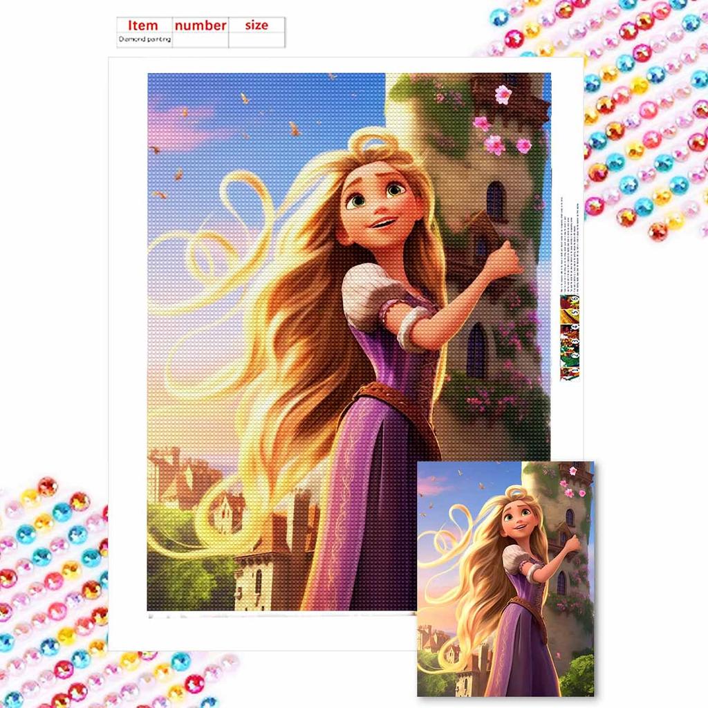 Full Round Diamond Painting Beautiful Princess Art Rhinestone Picture Mosaic DIY 5D Cross Stitch Embroidery Home Decoration