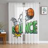 Comic Cartoon Basketball Sheer Curtain for Bedroom Tulle Voile Curtain for Kitchen Living Room Decor Window Treatment