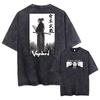 Hot Anime Vagabond Miyamoto Musashi Graphic Washed TShirt Men Vintage Casual Tshirts Hip Hop Cotton T-shirt Harajuku Male Tops