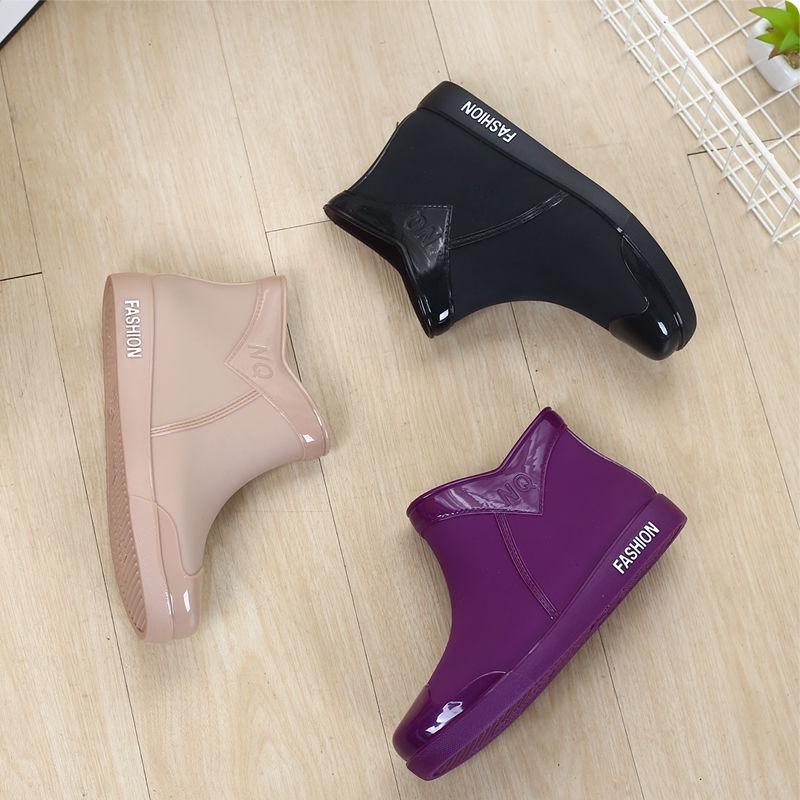 Women's Rain Shoes Fashion Trend Adult Short Tube Waterproof Anti Slip Boots