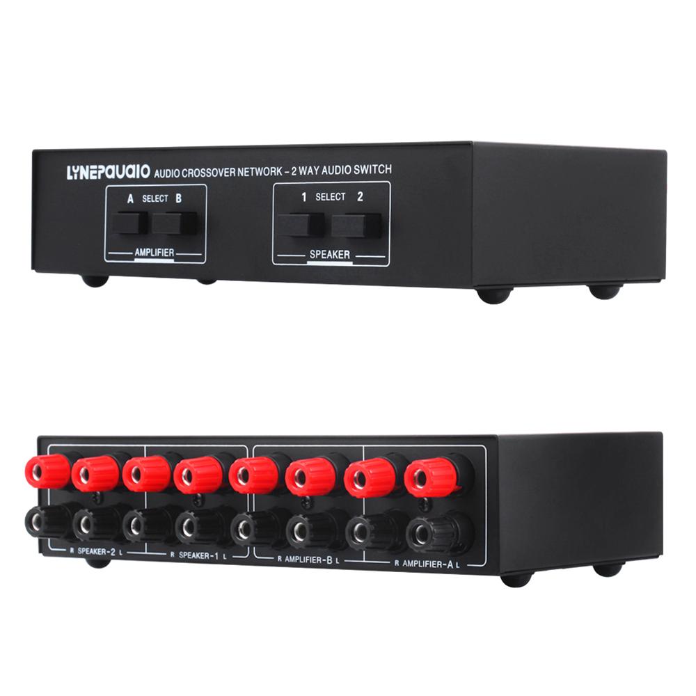 LINEPAUDIO 2 In 2 Out Speaker Selector Switch Audio Signal Switcher Power Amplifier Audio Receiver