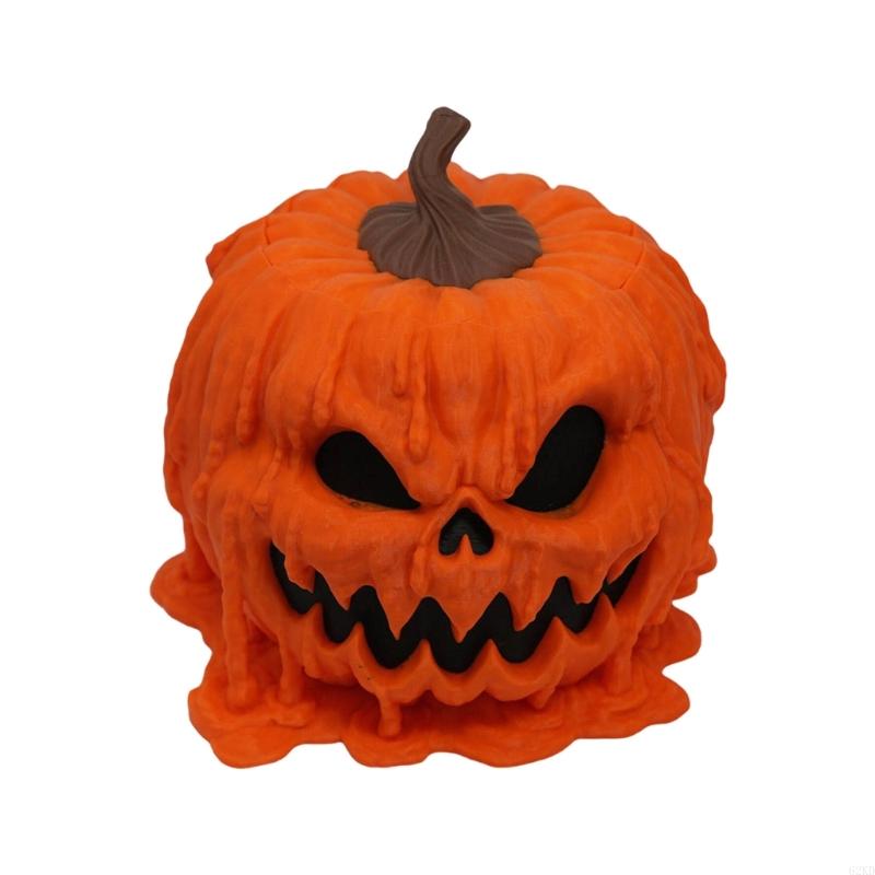 62KD Scary Halloween Pumpkin Bowl Resins Candy Container for Trick or Treating Decors