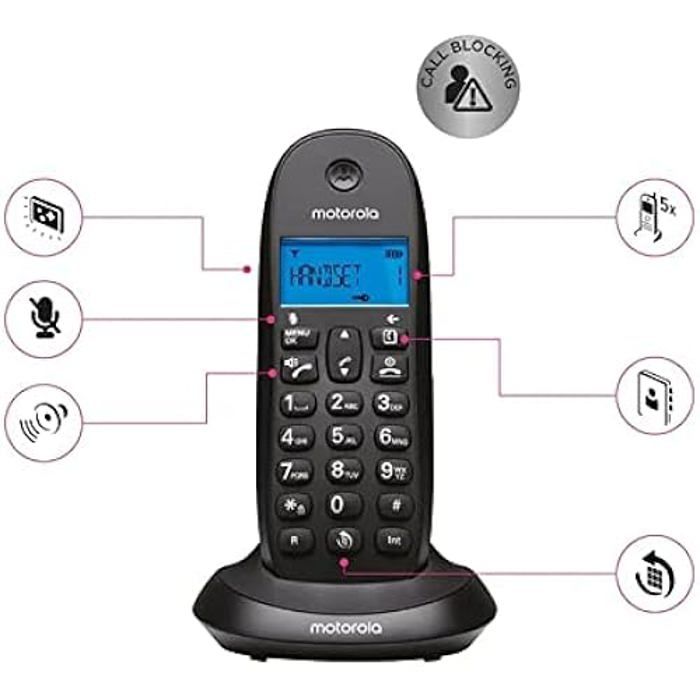 Téléphone Sans Fil - MOTOROLA - C1001 CB+ - DECT - Noir