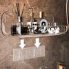 Bathroom Transparent Shelf Rack Wall-Mounted Washbasin No-Punch Washroom Wall Mounted Cosmetic Storage Transparent Shelf