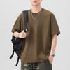 Solid Color Embroidered Short-sleeved T-shirt for Men's Summer New Five-point Sleeve T-shirt Round Neck Loose
