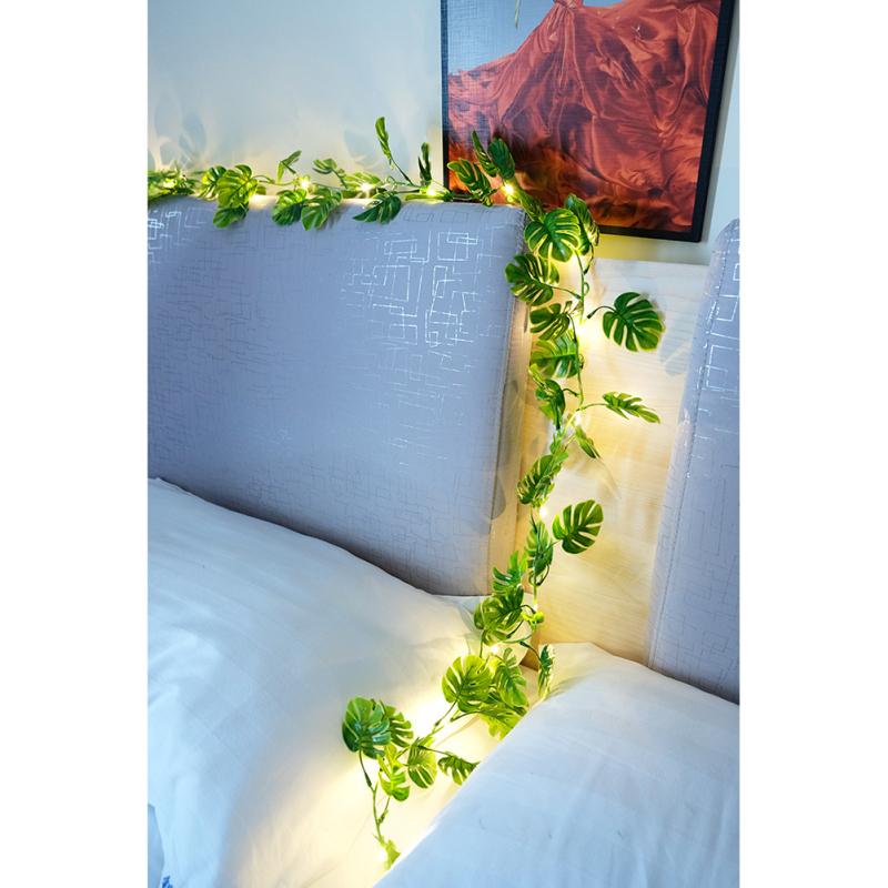 Monstera Leaves Artificial Vine String Lights Fairy Lamp For Bedroom Living Room Party Decoration