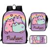 Printed Childrens Pusheen Backpack Outdoor Large Capacity Student Schoolbag
