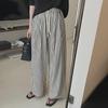 Women's Summer Black and White Striped Wide-Leg Pants