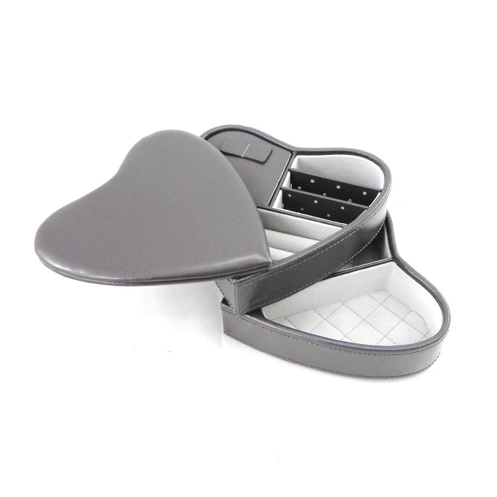 Davidt's [I2851] - Anthracite Gray 'Love' Leather Jewelry Box