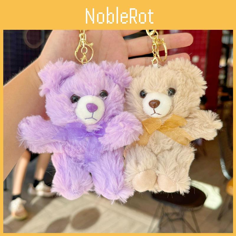 Teddy Cartoon Bear Plush Toy Bow Decoration Animal Doll Keychain Kid Pendant