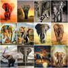 Full Round Handmade Diamond Mosaic Elephant Diamond Embroidery Animals Art Painting Crafts Needlework Home  Decoratio