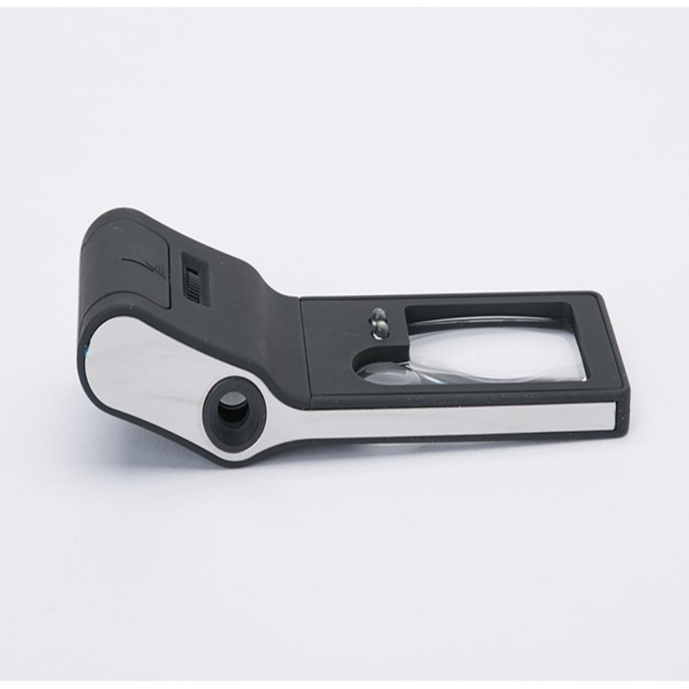 4 Led Lights One UV Currency Detector Lamp 55X Magnifying Glass with Light Handheld Microscope