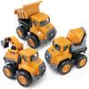 Construction Vehicle Toy Alloy Mini Car Set of 3 with Movable Parts Dump Truck Excavator Mixer Truck Working Vehicle Work Vehicle Boys Indoor Play