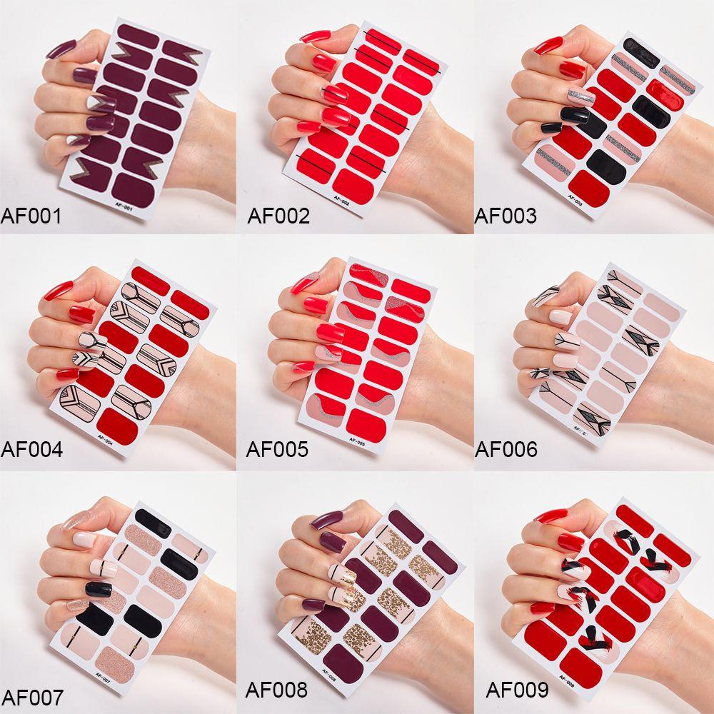 Girls Press On Nail Self Adhesive Nail Polish Strips Nail Art Decal Nail Stickers Full Nail Wraps