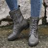 Hot-selling Women's Large Size Round Head Zipper Lace-up Martin Boots FD87925799
