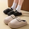 Cotton Slippers Home Autumn and Winter Imitation PU Leather Outer Wear Thick-soled Cotton Shoes Warm Velvet Cotton Mop Non-slip Waterproof Shoes