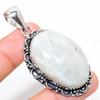 Natural Rainbow Moonstone Gemstone 925 Sterling Silver Pendant 2.25" U6w66