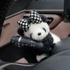 Card Love Bow Chinese Giant Panda Auto Wiper Turn Signal Switch Plush Doll Decorative Accessories Car Interior Toy Holiday Gifts