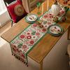 Ретро жаккардовая скатерть с кисточками, вышивка подсолнухов, сервировка стола, этнический стиль, украшение для столовой и кухни, скатерти