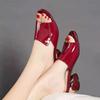 Модные летние красные сексуальные мягкие шлепанцы на высоком каблуке, шлепки для девочек, удобные домашние тапочки для женщин, Zapatillas Mujer 2024