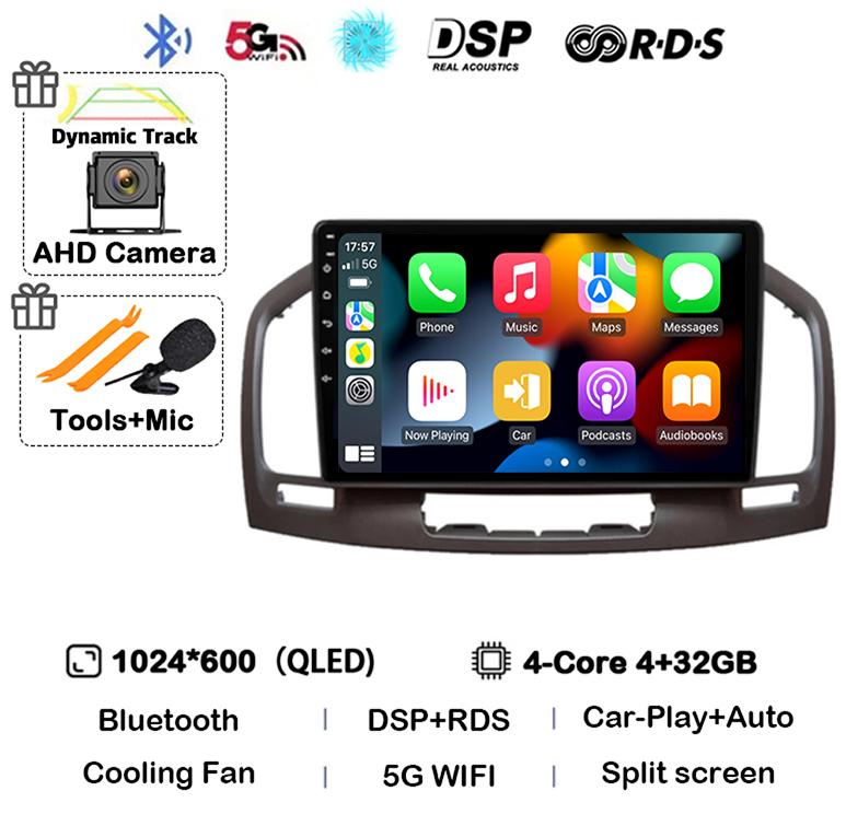 Android 14 Carplay Auto WIFI+4G Car Radio For Buick Regal For Opel Insignia 2009 2010 2011 2012 2013 Multimidia Video Player GPS