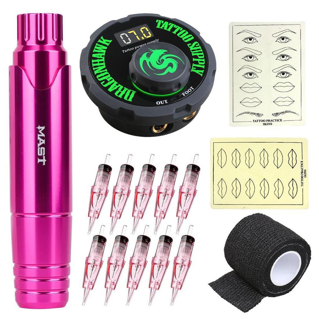Mast Tattoo Maschine Set Mast P10 Tattoo Pen Maschine Microblading Set for Makeup Tattoo Power Supply Eyebrow Lip Tattoo Nadeln