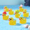 8Pcs Luminous Resin Mini Yellow Duckling Miniatures Doll House Glow-In-The-Dark Ducks Figurines For Diy Aquarium Garden Decor