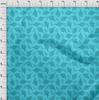 oneOone Cotton Cambric Turquoise Blue Fabric Asian Paisley Sewing Material Print Fabric By The Yard 42 Inch