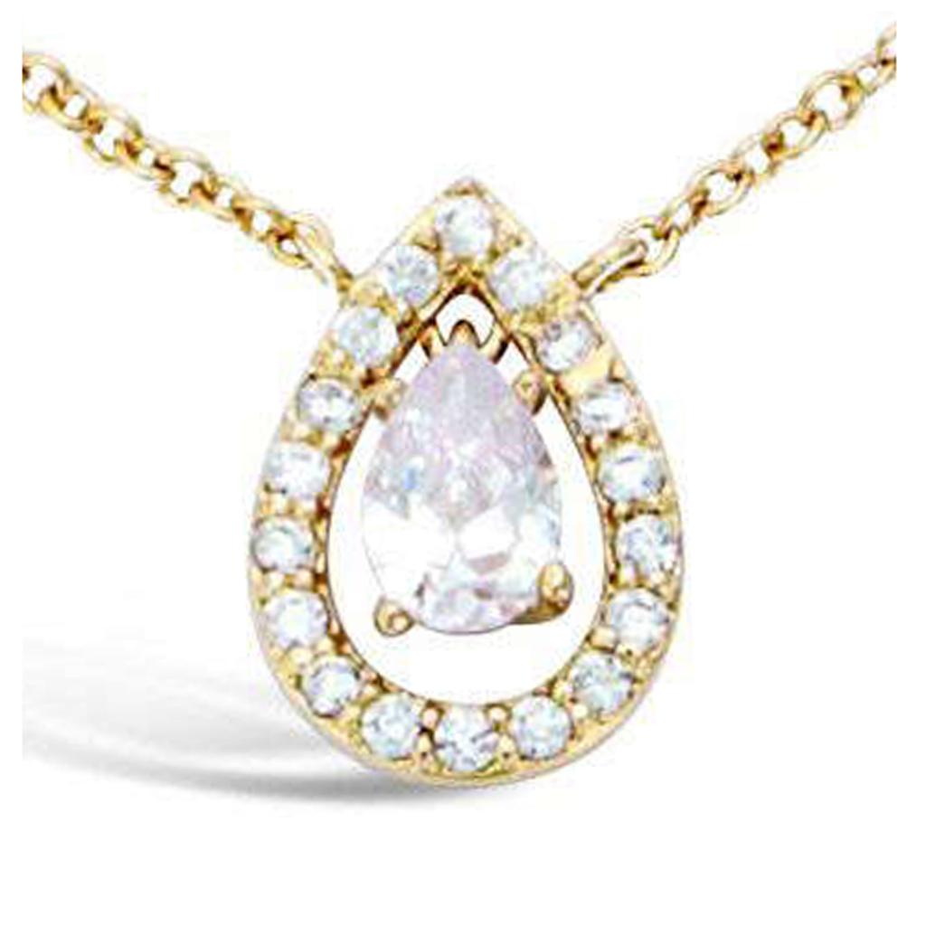 Les Trésors De Lily [L9546] - Gold Plated Necklace 'Sissi' White Gold - 13x9