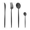 Black Matte Cutlery Set Knife Fork Spoon Flatware Set Family Kitchen Silverware Tableware Set Stainless Steel Dinnerware Set