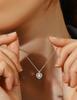 Dancing Stone Carat Moissanite Necklace Silver Necklace with Adjustable Chain and Gift Box [MomentWish] Pendant, 1.3 Women's (Heart)